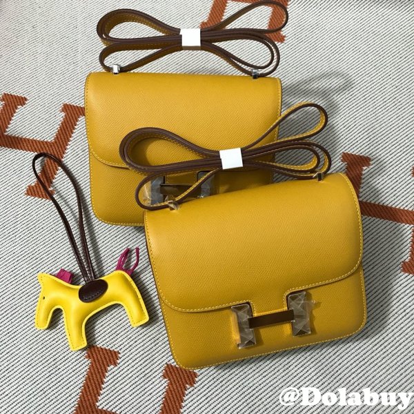 Hermes Constance Bag 18cm Epsom Leather Yellow