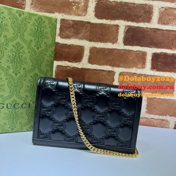 Gucci Our Replica Designer 723787 GG Matelassé Chain Wallet