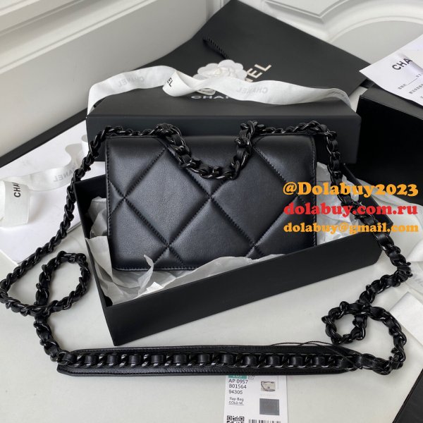 Best Quality Replica New WOC AP0957 19 Wallet Chain Glossy Calfskin Bag