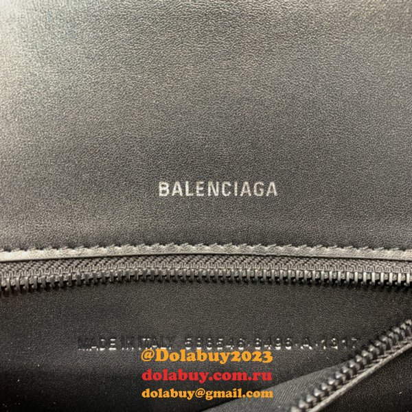 Balenciaga Replica Hourglass Small Top Handle Bag Black