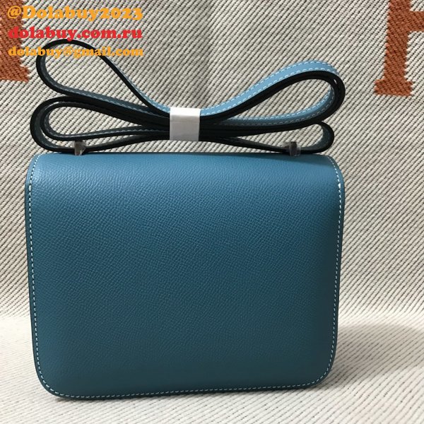 Hermes Constance Bag 18cm Epsom Leather Blue