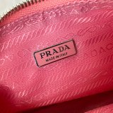 Prada Wholesale Zip Women's Hobo Black/Rose Bags Leather Handle