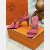 Replicas Suede Hermes Fashion Sandals Heel 9.5cm Shoes