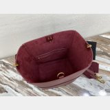 Women's Sangle bucket Replica Celine bag Wine red grained calfskin