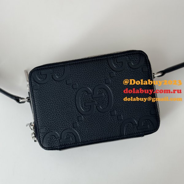 Knockoff Gucci 816958 Fashion Jumbo GG Super Black Bag