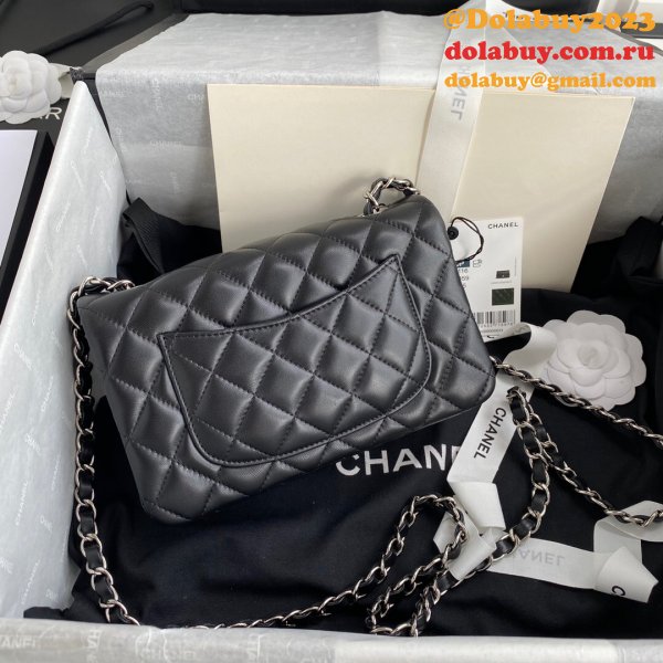 2020 Luxury CC CF 20CM Flap Lambskin Classic Black Bags