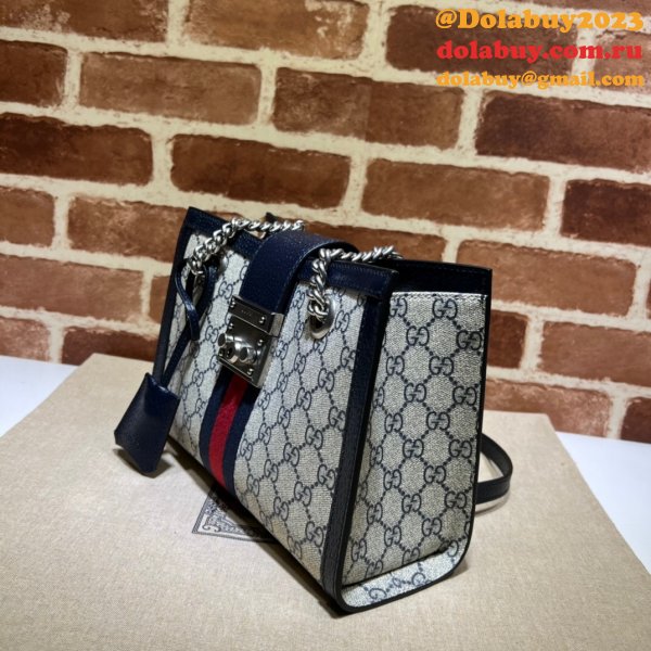 Top Quality Gucci 498156 GG Supreme Padlock Small Shoulder Bag