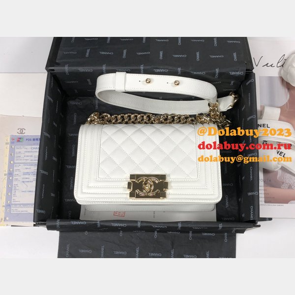 Top Quality CC 67085 Le boy Bag caviar leather 20CM