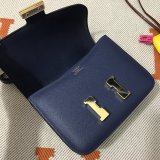 Hermes Constance Bag 18cm Epsom Leather dark blue