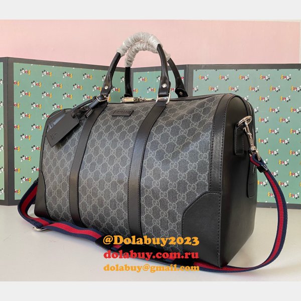 Replica On Sale Gucci 474131 GG Black carry-on duffle Bag