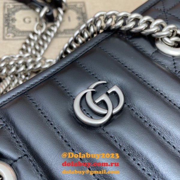 Replica Gucci 681483 GG Marmont Black Sale Bolsa Bag