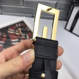 Luxury Gucci 35mm Buckle Black leather belt replica