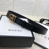 Top Quality Gucci Double G leather Replica belt black