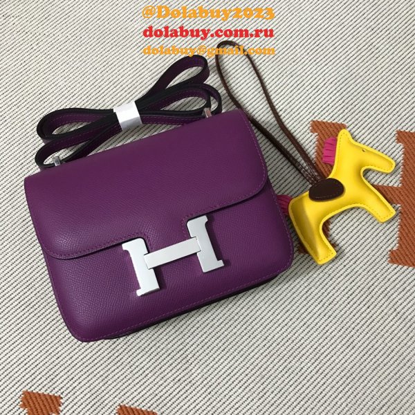 Hermes Constance Bag 18cm Epsom Leather Purple