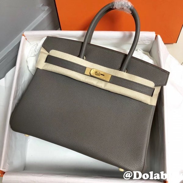 Hermes Birkin 35cm Togo leather Handbags Dark Grey