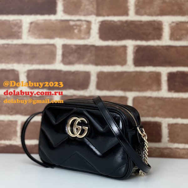 GG Marmont Gucci Duplicate Small Shoulder 802448 Black Bag