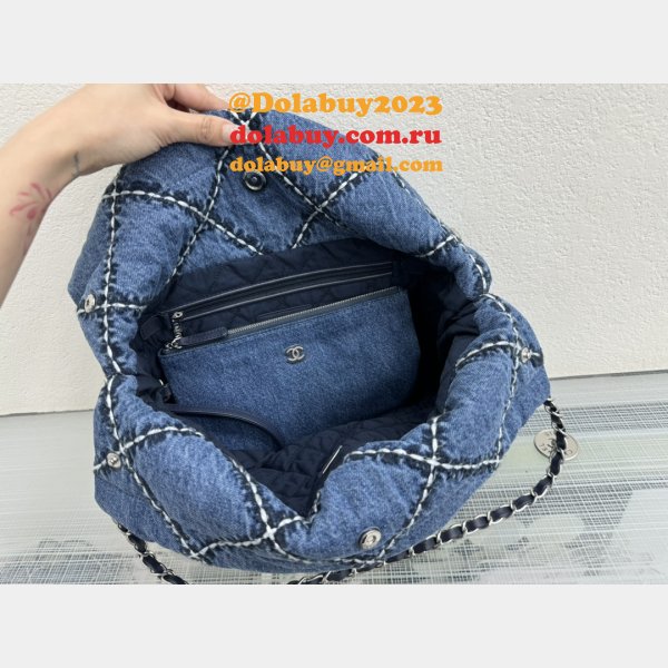 Top Quality CHANEL 22 denim bag AS3260