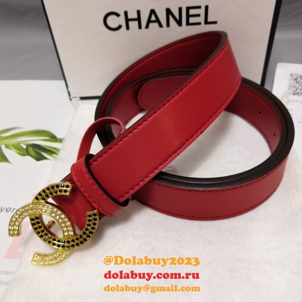 Top Quality Replica CC Double C Belt Red Width 3.0cm 1135