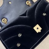 Black Velvet 443497 Gucci GG Marmont Matelassé Shilder Replica Bag