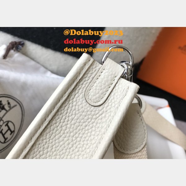 Hermes Evelyne Handbags Replica  off White