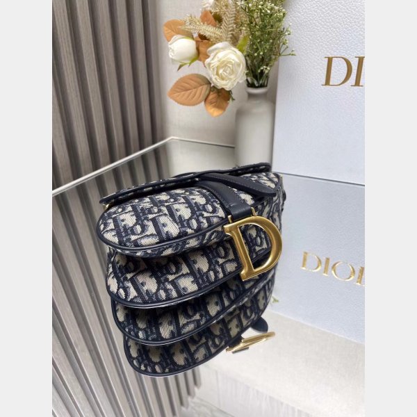 Our Christian Dior Designer Copy Saddle 19.5/25.5Cm Navy Bags