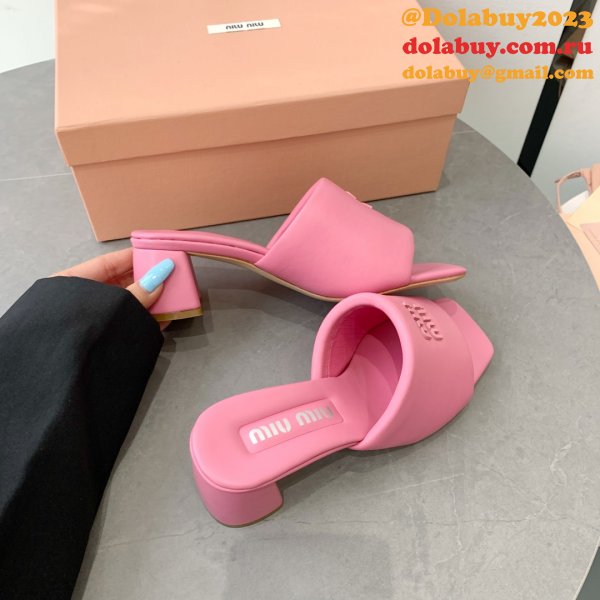 Miu Miu Replica Bread Slippers Heel Sandals Shoes