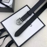 Top Quality Gucci Double G leather Replica belt black