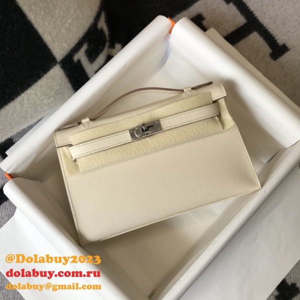 Luxury Hermes EPSOM LEATHER Mini Kelly Pouchette