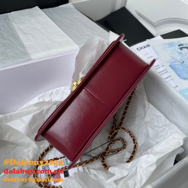 1:1 Replica AS2649 Calfskin & Gold-Tone Metal Flap Bag