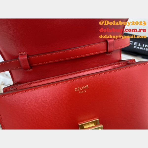 Celine Replicas Teen Classic Box Red Bag