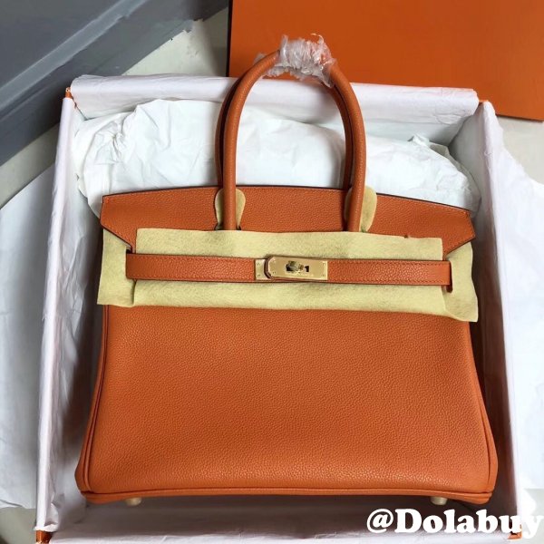 Hermes Birkin 35cm Togo leather Handbags Orange