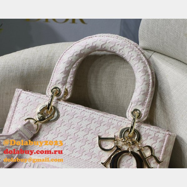 Wholesale Replica Dior Lady Dior Large Pink/Blue Bags