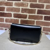 High Quality 752002 Horsebit Black 1955 Replica Gucci Designer Bag