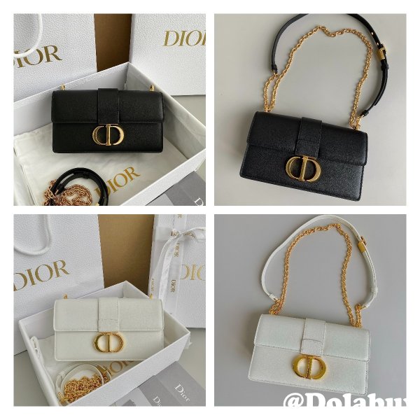 Replica Dior Black/White Montaigne High Quality 9207 Bag 21.5CM