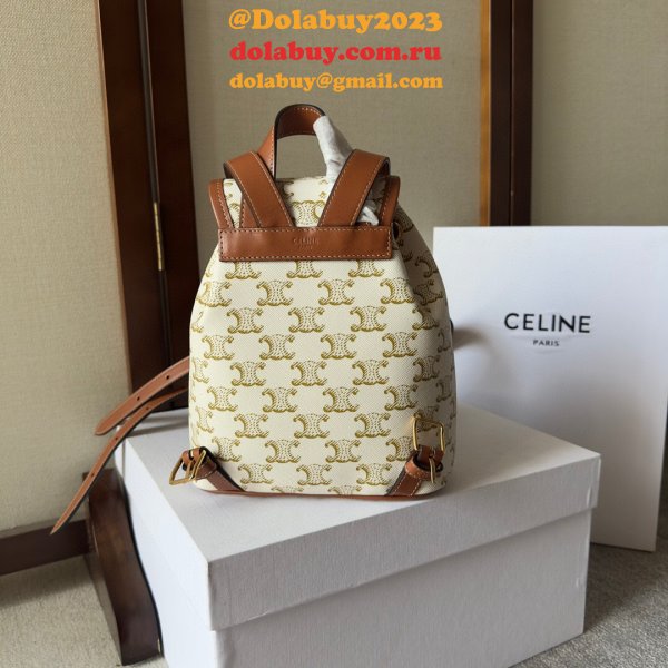 Backpack Celine Replica 197662 Folco Triomphe Canvas Bag