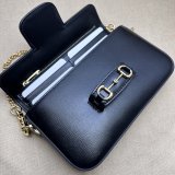 High Quality 752002 Horsebit Black 1955 Replica Gucci Designer Bag