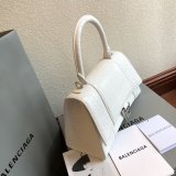 Cheap Balenciaga White Hourglass Leather Top Handle Bag