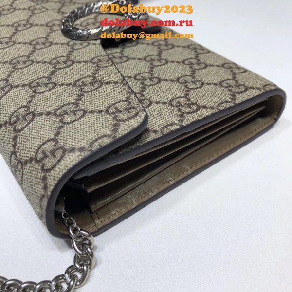 Best Luxury Dionysus GG Supreme chain wallet 401231