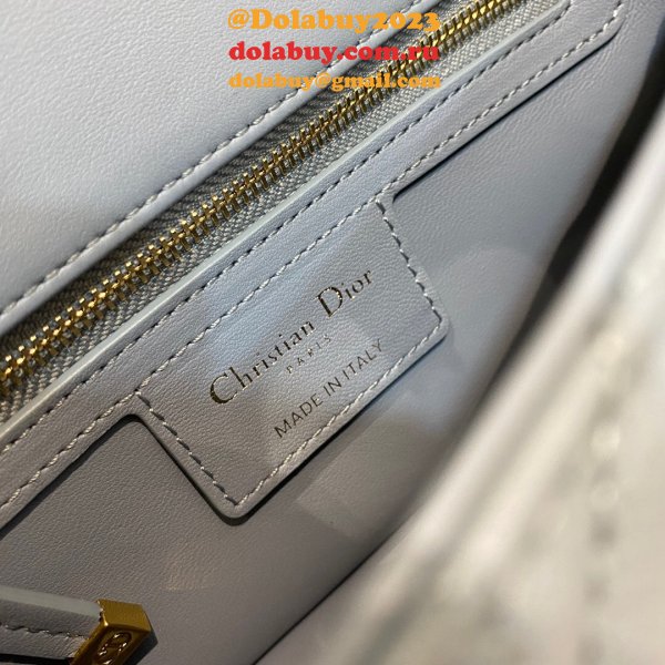 High Quality Dior Caro 20cm replica blue bags