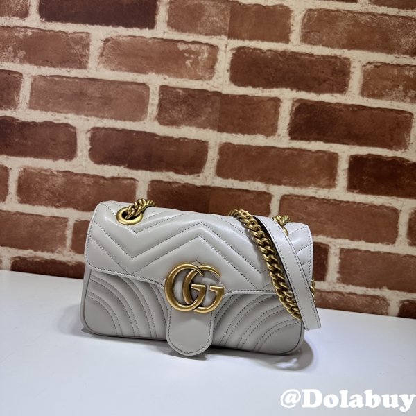 Grey GG Marmont 446744 Mini Matelassé Gucci Replicas Bag