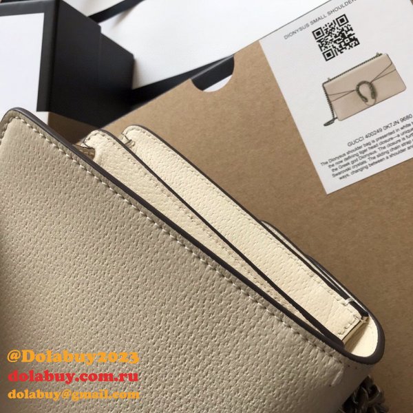 Wholesale Replica Gucci 400249 Dionysus GG Supreme Shoulder White Bag