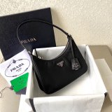 Prada Wholesale Zip Women's Hobo Black/Rose Bags Leather Handle