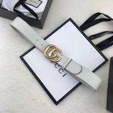 Best Gucci Replica Leather Belt With Double G White Buckle