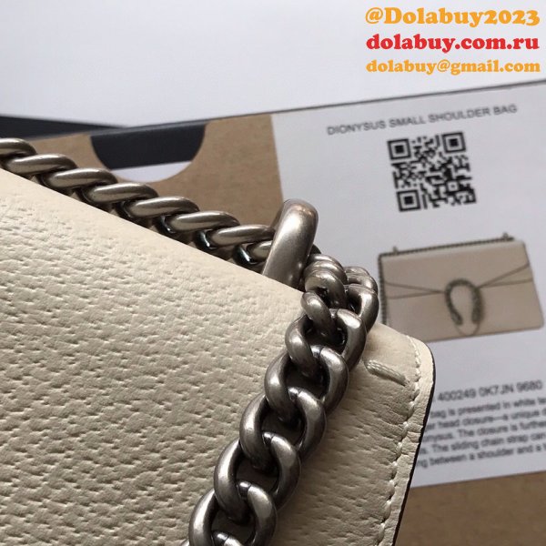 Wholesale Replica Gucci 400249 Dionysus GG Supreme Shoulder White Bag