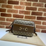 Gucci Replica Horsebit 1955 Small Brown or White Leather Shoulder 645454 Bag