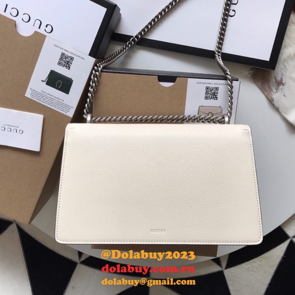 Wholesale Replica Gucci 400249 Dionysus GG Supreme Shoulder White Bag