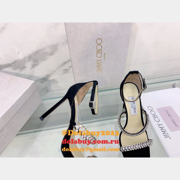 Suede Sandals Replica Jimmy Choo 7 Star Heel 10CM Shoes