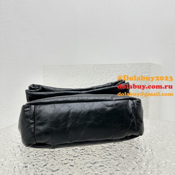 Top Quality Best Balenciaga Le Monaco Wax Leather Chain Bag