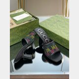 Mid-Heel Slide Sandal Gucci Monogrammed Replica Shoes