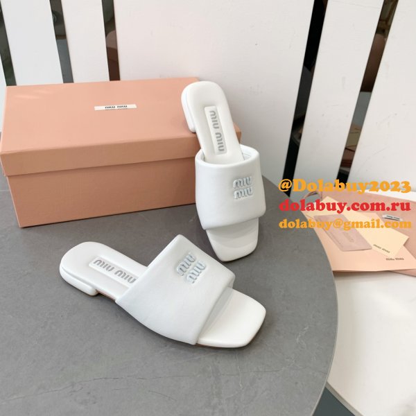 Perfect MiuMiu Bread Slippers Summer Replica Sandals